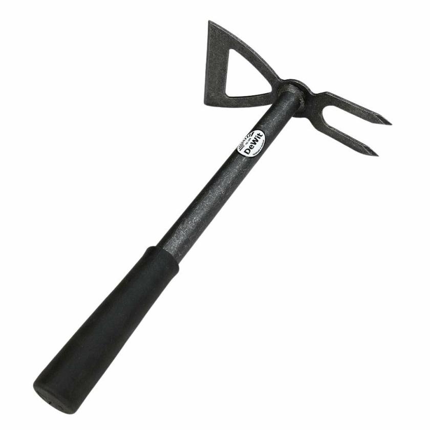 Garden Trowels & Hand Digging Tools | Combo Hoe w/ 2-Tine Cultivator and Wide Chopping Blade Garden Hand Tools Garden Hand Tools